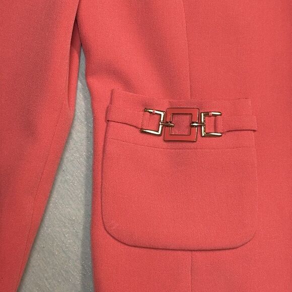 Kasper Women's Coral Blazer size 4 open front with pocket accents NWOT - Picture 9 of 14